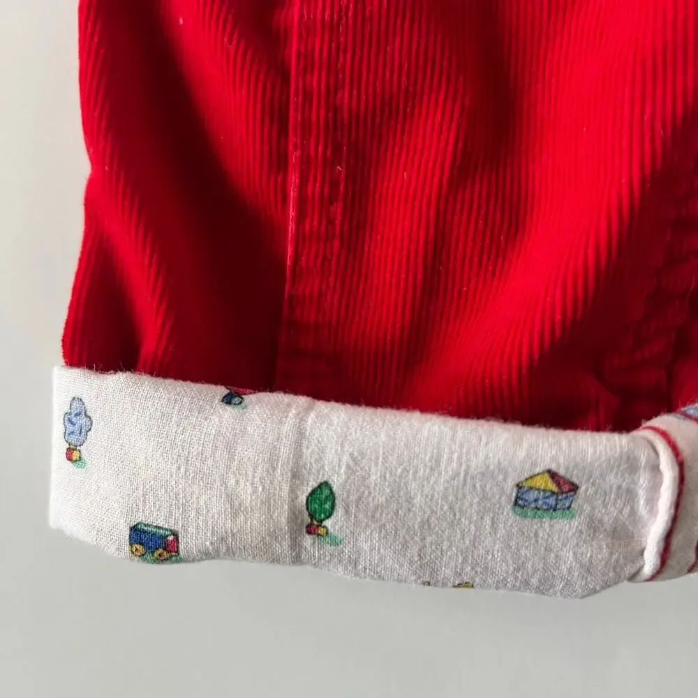 Vintage Oshkosh red cord suspender pants